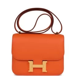 Hermès Hermes Constance 18 Orange Swift Gold Hardware