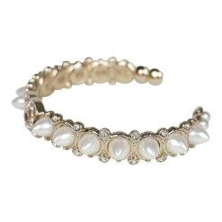 Chanel CC Spiked Crystal And Pearl Cuff Bracelet Light Gold Hardware -Online Bag Store C B 240102 1 03