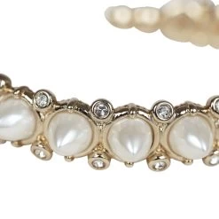 Chanel CC Spiked Crystal And Pearl Cuff Bracelet Light Gold Hardware -Online Bag Store C B 240102 1 06