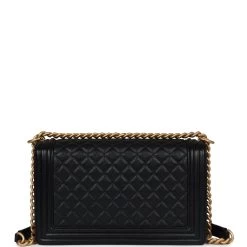 Chanel New Medium Boy Bag Black Caviar Antique Gold Hardware 15 Chanel New Medium Boy Bag Black Caviar Antique Gold Hardware -Online Bag Store C B 240301 1 05