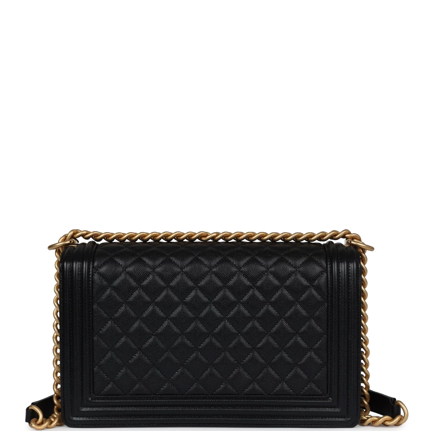 Chanel New Medium Boy Bag Black Caviar Antique Gold Hardware 6 Chanel New Medium Boy Bag Black Caviar Antique Gold Hardware - Image 4
