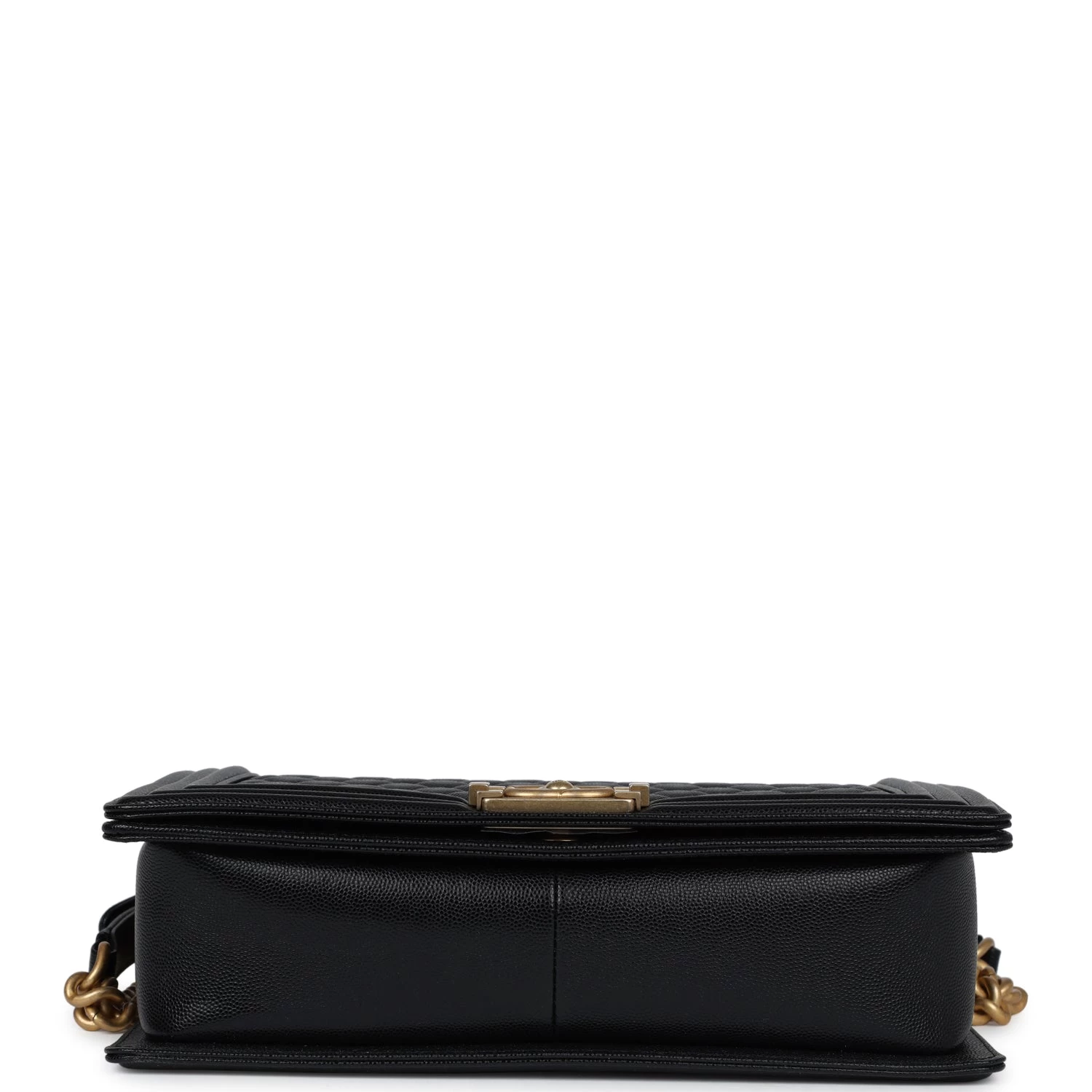 Chanel New Medium Boy Bag Black Caviar Antique Gold Hardware 8 Chanel New Medium Boy Bag Black Caviar Antique Gold Hardware - Image 6
