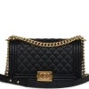 Chanel Medium Boy Bag Black Calfskin Antique Gold Hardware -Online Bag Store C B 240312 1 AC 01