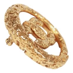 Vintage Chanel Gold Plated CC Lava Brooch 11 Vintage Chanel Gold Plated CC Lava Brooch -Online Bag Store C BR 230302 1 04
