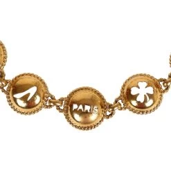Vintage Chanel Round Cutout Lucky Charms Chain Belt Gold Metal -Online Bag Store C BT 230913 2 05