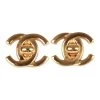 Vintage Chanel Gold Plated Classic Turnlock CC Earrings -Online Bag Store C E 230317 1 01