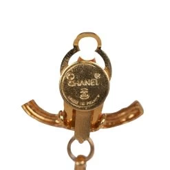 Vintage Chanel Gold Plated Textured Rhinestone Dangle Clip On Earrings 13 Vintage Chanel Gold Plated Textured Rhinestone Dangle Clip On Earrings -Online Bag Store C E 230329 1 06