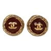 Vintage Chanel Gold CC Red Gripoix Stud Earrings -Online Bag Store C E 230524 1 01