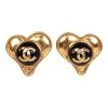 Vintage Chanel Blue CC Logo Gripoix Heart Earrings -Online Bag Store C E 230525 2 01