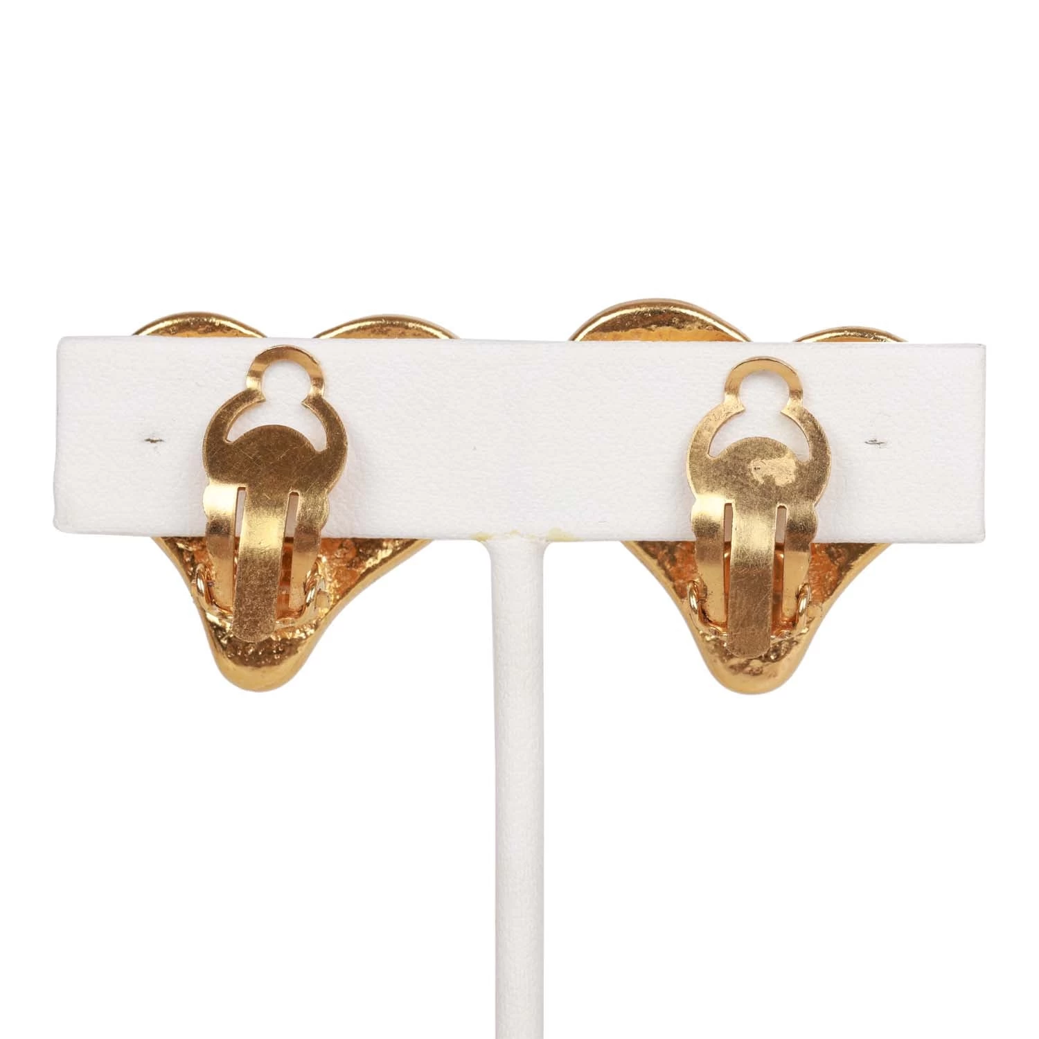 Vintage Chanel Blue CC Logo Gripoix Heart Earrings 6 Vintage Chanel Blue CC Logo Gripoix Heart Earrings - Image 4