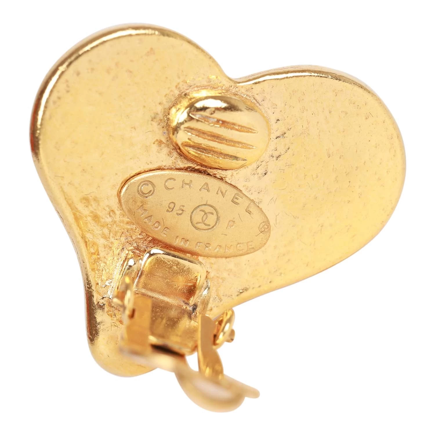 Vintage Chanel Blue CC Logo Gripoix Heart Earrings 7 Vintage Chanel Blue CC Logo Gripoix Heart Earrings - Image 5