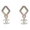 Chanel Gold And Pink "CC" Logo Rhombus Earrings -Online Bag Store C E 230613 3 01