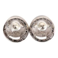 Chanel Silver CC Circle Stud Earrings -Online Bag Store C E 230613 6 05