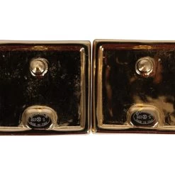 Chanel CC Logo Square Earrings Black Gold Metal -Online Bag Store C E 230914 1 04