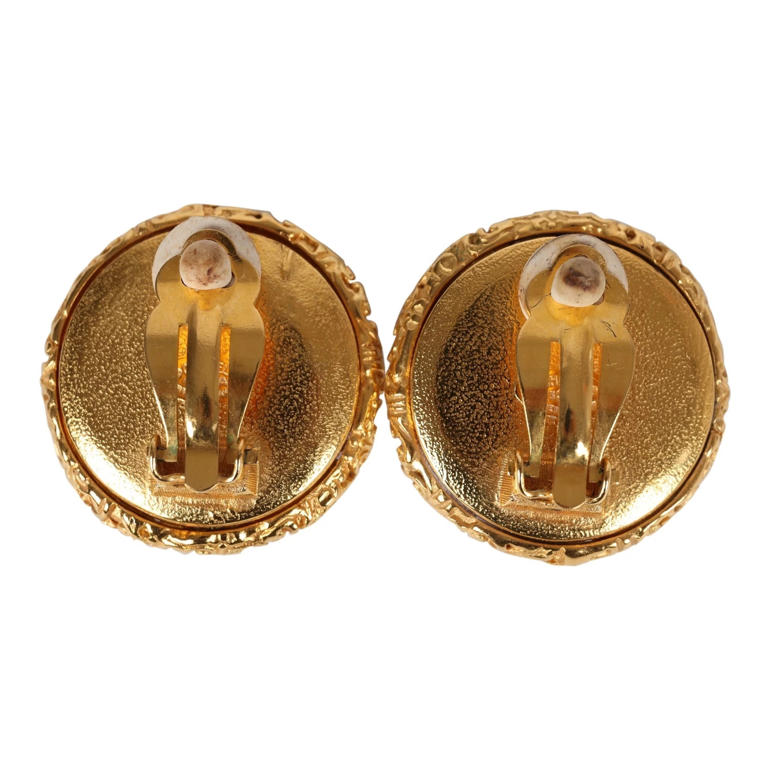 Vintage Chanel Lava CC And Faux Pearl Earrings 7 Vintage Chanel Lava CC And Faux Pearl Earrings - Image 5