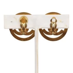 Vintage Chanel CC Circle Turnlock Earrings Gold Metal -Online Bag Store C E 230920 3 04