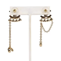 Chanel CC Rhinestone And Gold Metal Dangle Ear Cuff Earrings -Online Bag Store C E 230921 1 05