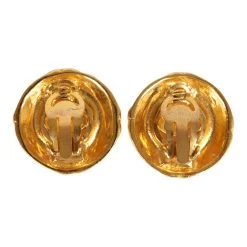 Vintage Chanel Pearl Round CC Button Clip On Earrings Faux Pearl & Gold Metal -Online Bag Store C E 231023 2 04