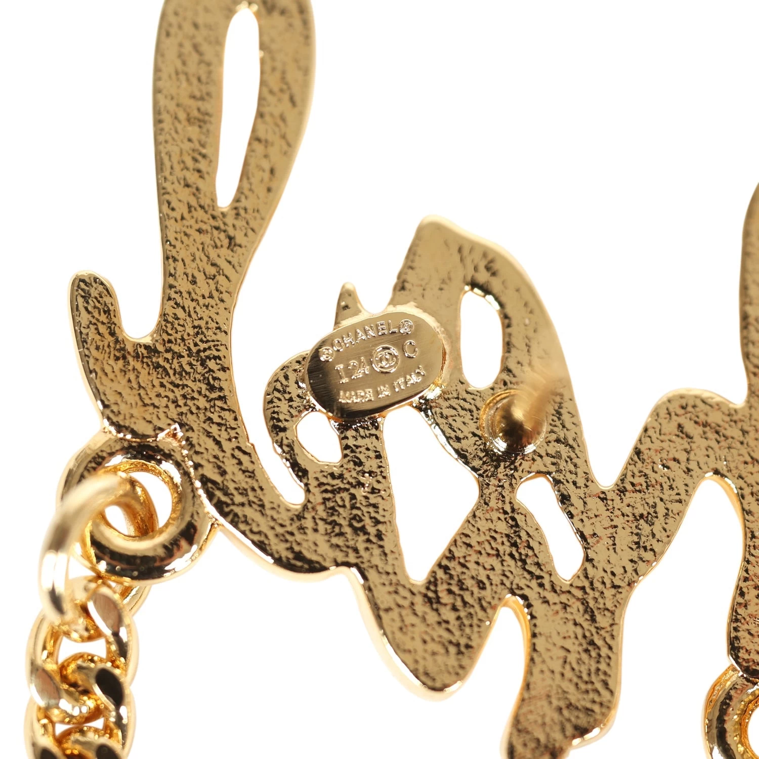 Chanel Logo Drop Chain Earrings Gold Metal 7 Chanel Logo Drop Chain Earrings Gold Metal - Image 5