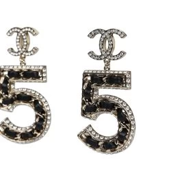 Chanel Crystal CC No 5 Chain Drop Dangle Earrings Black Leather Light Gold Metal -Online Bag Store C E 231117 1 03 1024x1024 7568d0b5 1d9d 437d 9d3f e03fde4edaa2