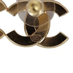 Chanel Crystal CC Stud Earrings Black Gold Metal/Enamel Hardware -Online Bag Store C E 240102 4 05