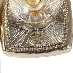 Chanel Crystal CC Square Pearl Stud Earrings Light Gold Hardware -Online Bag Store C E 240102 6 05