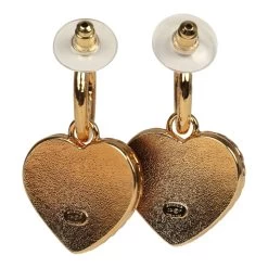 Chanel Gold Hoop CC Blue Denim Heart Dangle Earrings Gold Hardware -Online Bag Store C E 240126 1 04