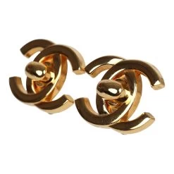 Vintage Chanel Large CC Turnlock Earrings Gold Hardware -Online Bag Store C E 240306 2 03