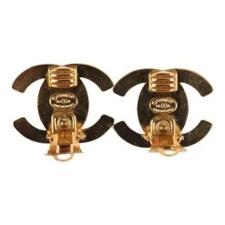 Vintage Chanel Large CC Turnlock Earrings Gold Hardware -Online Bag Store C E 240306 2 04