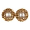 Vintage Chanel CC Round Pearl Earrings Gold Hardware -Online Bag Store C E 240306 4 01