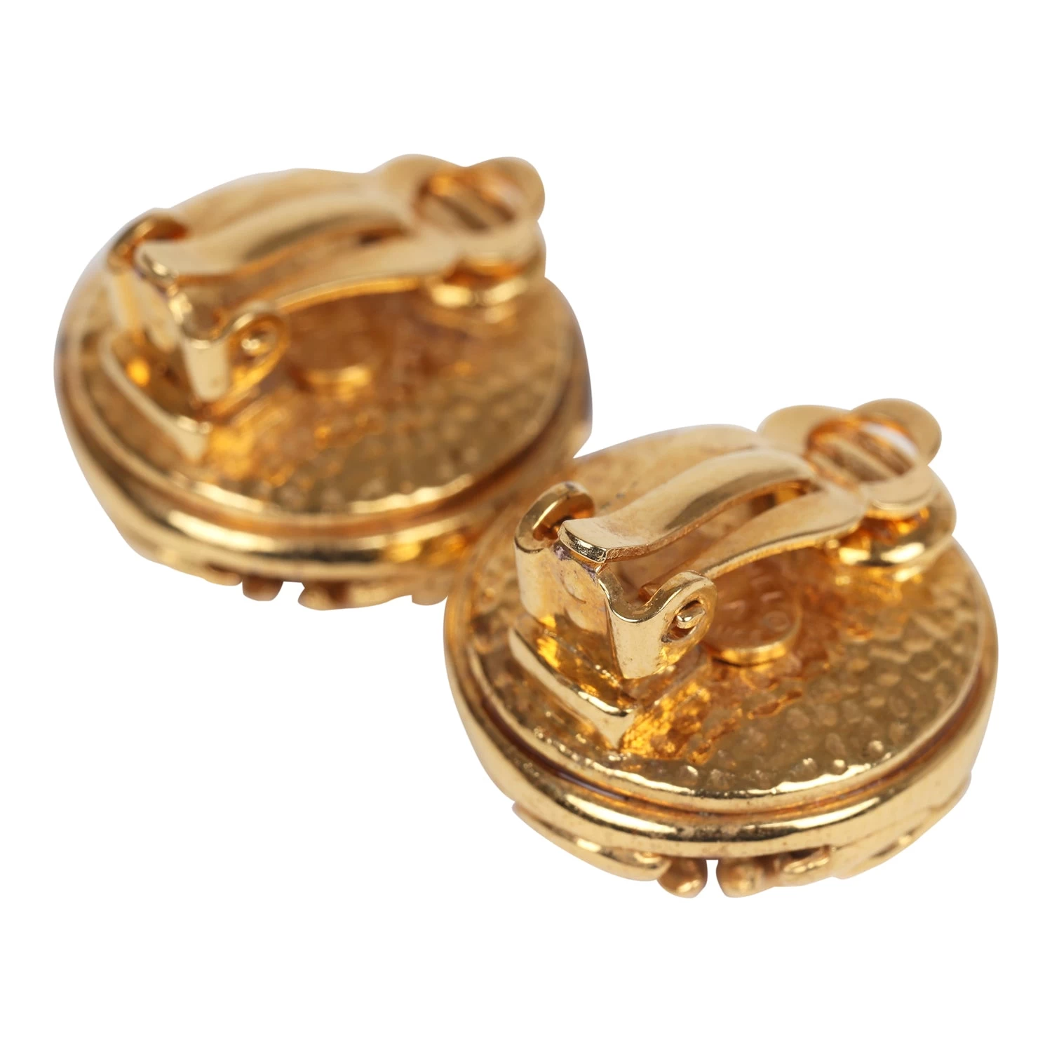 Vintage Chanel CC Round Pearl Earrings Gold Hardware 7 Vintage Chanel CC Round Pearl Earrings Gold Hardware - Image 5