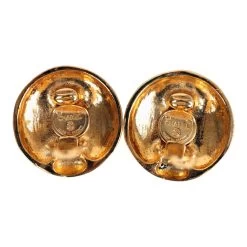 Vintage Chanel Round Coco Mademoiselle Earrings Gold Hardware -Online Bag Store C E 240306 5 04