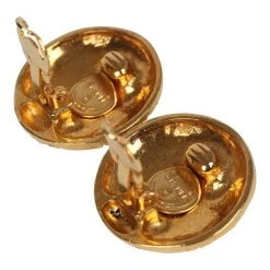 Vintage Chanel Round Coco Mademoiselle Earrings Gold Hardware -Online Bag Store C E 240306 5 05