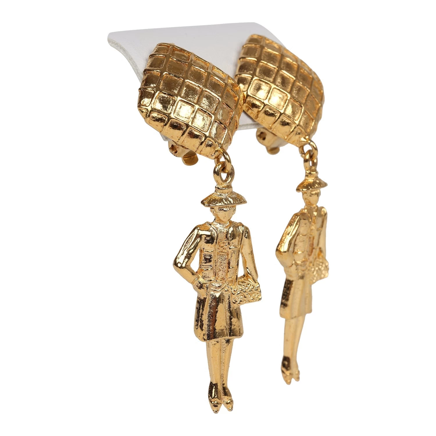 Vintage Chanel Coco Mademoiselle Dangle Earrings Gold Hardware 4 Vintage Chanel Coco Mademoiselle Dangle Earrings Gold Hardware - Image 2