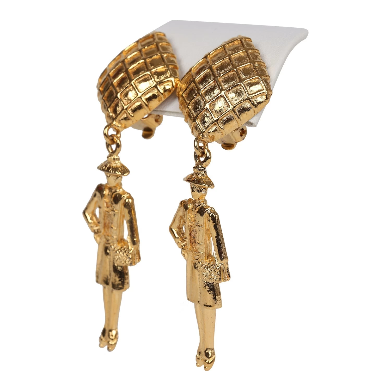 Vintage Chanel Coco Mademoiselle Dangle Earrings Gold Hardware 5 Vintage Chanel Coco Mademoiselle Dangle Earrings Gold Hardware - Image 3