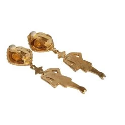 Vintage Chanel Coco Mademoiselle Dangle Earrings Gold Hardware 10 Vintage Chanel Coco Mademoiselle Dangle Earrings Gold Hardware -Online Bag Store C E 240306 6 04
