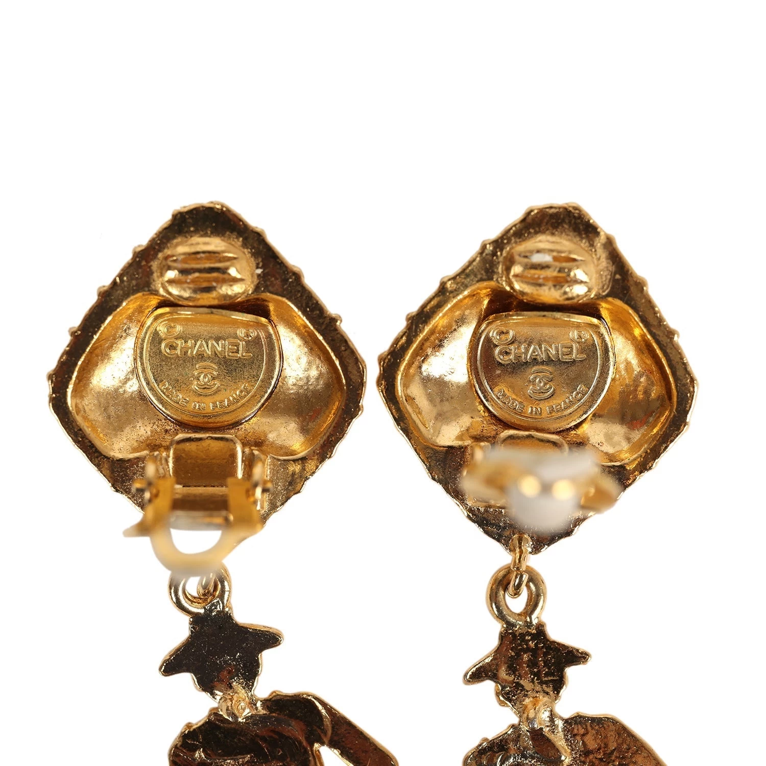 Vintage Chanel Coco Mademoiselle Dangle Earrings Gold Hardware 7 Vintage Chanel Coco Mademoiselle Dangle Earrings Gold Hardware - Image 5