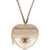 Chanel CC In Love Heart Necklace Bag Gold Lambskin Light Gold Hardware -Online Bag Store C FN 082622 1 02
