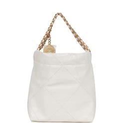 Chanel Mini 22 Bag White Calfskin Gold Hardware -Online Bag Store C FN 230315 1 05