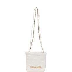 Chanel Mini 22 Bag White Calfskin Gold Hardware -Online Bag Store C FN 230315 1 07