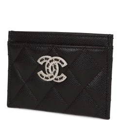 Chanel Card Holder Wallet Black Caviar Crystal And Light Gold Hardware -Online Bag Store C FN 230315 5 OB 03