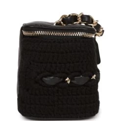 Chanel Small Vanity Case Black Crochet And Lambskin Light Gold Hardware -Online Bag Store C FN 230331 2 TC 04
