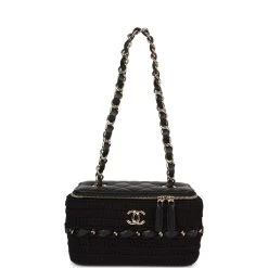 Chanel Small Vanity Case Black Crochet And Lambskin Light Gold Hardware -Online Bag Store C FN 230331 2 TC 07