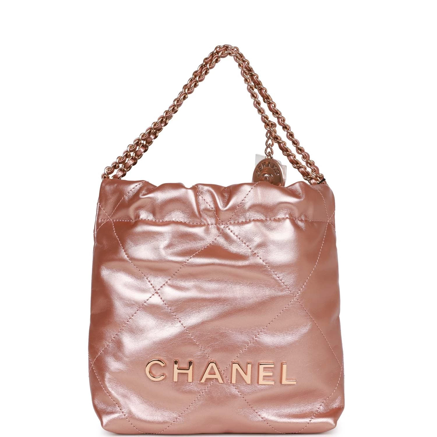 Chanel Mini 22 Bag Rose Gold Iridescent Calfskin Rose Gold Hardware 3 Chanel Mini 22 Bag Rose Gold Iridescent Calfskin Rose Gold Hardware