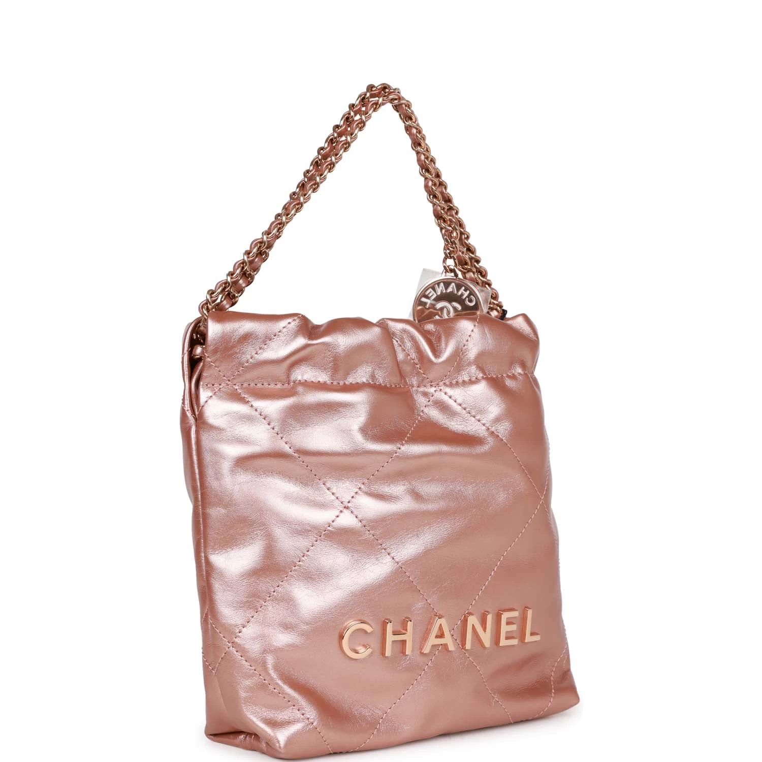 Chanel Mini 22 Bag Rose Gold Iridescent Calfskin Rose Gold Hardware 4 Chanel Mini 22 Bag Rose Gold Iridescent Calfskin Rose Gold Hardware - Image 2