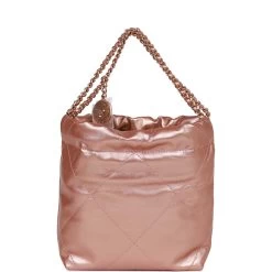 Chanel Mini 22 Bag Rose Gold Iridescent Calfskin Rose Gold Hardware 14 Chanel Mini 22 Bag Rose Gold Iridescent Calfskin Rose Gold Hardware -Online Bag Store C FN 230410 2 05