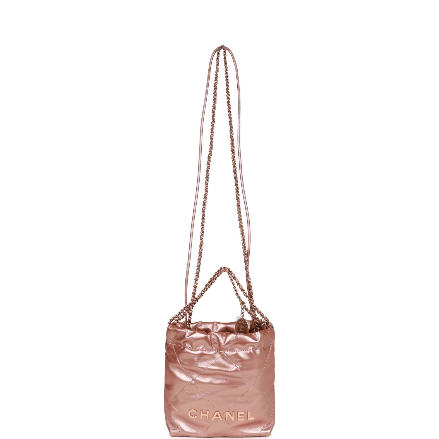 Chanel Mini 22 Bag Rose Gold Iridescent Calfskin Rose Gold Hardware 8 Chanel Mini 22 Bag Rose Gold Iridescent Calfskin Rose Gold Hardware - Image 6