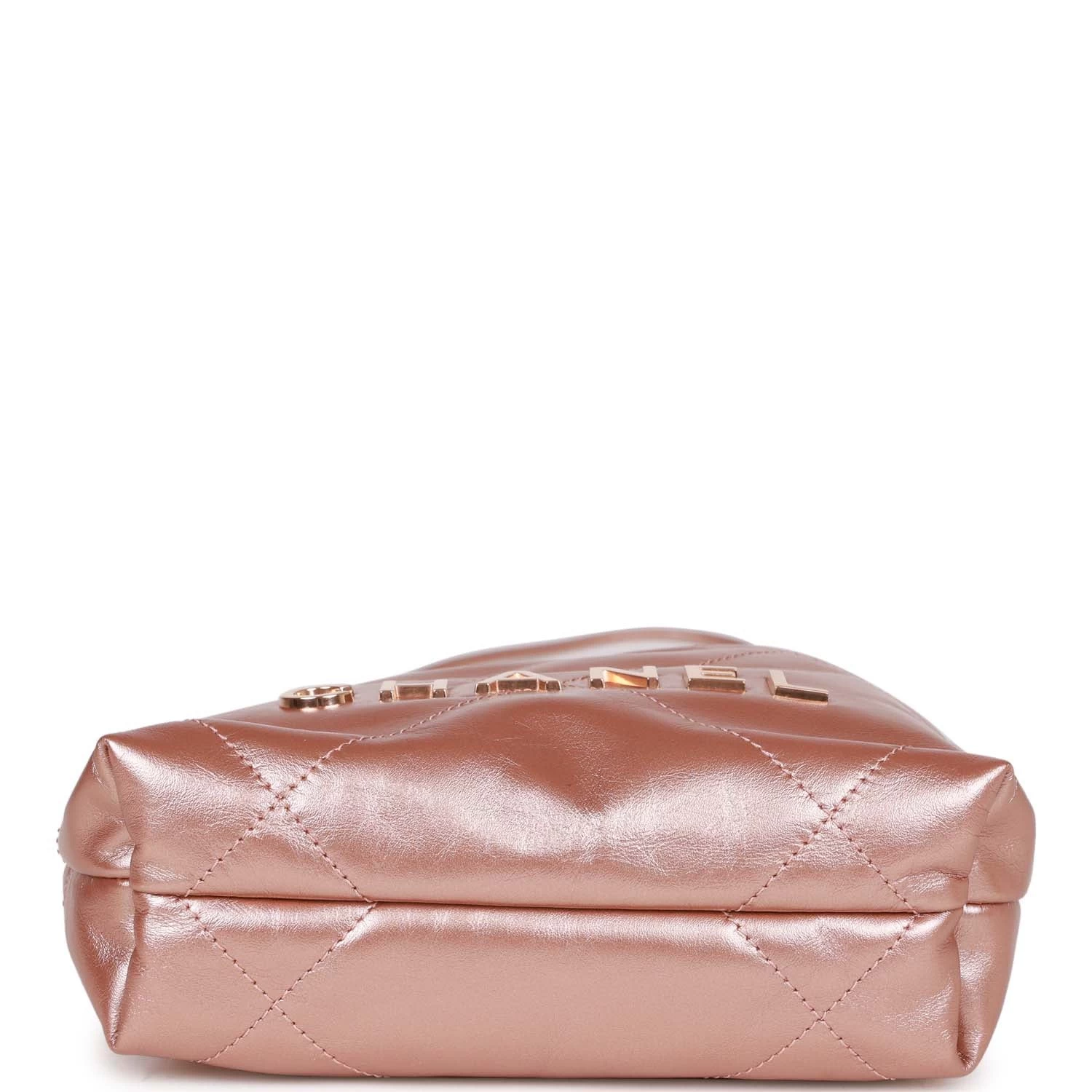 Chanel Mini 22 Bag Rose Gold Iridescent Calfskin Rose Gold Hardware 9 Chanel Mini 22 Bag Rose Gold Iridescent Calfskin Rose Gold Hardware - Image 7