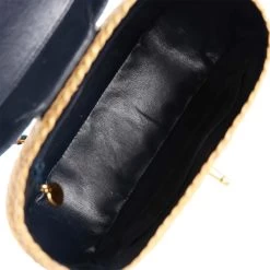 Vintage Chanel Basket Bag Denim And Rattan Wicker Gold Hardware 19 Vintage Chanel Basket Bag Denim And Rattan Wicker Gold Hardware -Online Bag Store C FN 230419 1 08