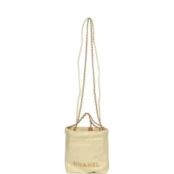 Chanel Mini 22 Bag Yellow Calfskin Gold Hardware -Online Bag Store C FN 230426 1 06